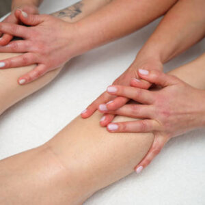 Four hands massage, lags and feet spa salon treatment